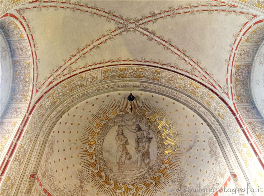 Trezzo sull'Adda (Milan, Italy) - Decorations inside the baptistery of the Church of Saints Gervasius e Protasius